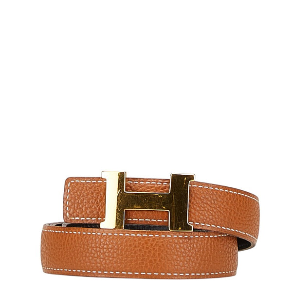 エルメス コンスタンスH リバーシブル ベルト サイズ：75 ブラウン ブラック トゴ ボックスカーフ レディース HERMES 【中古】