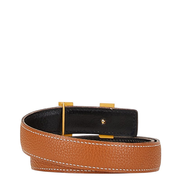 エルメス コンスタンスH リバーシブル ベルト サイズ：75 ブラウン ブラック トゴ ボックスカーフ レディース HERMES 【中古】