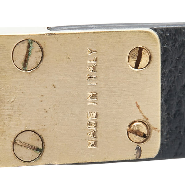 サルヴァトーレフェラガモ キーホルダー ゴールド ブラック メッキ レザー メンズ Salvatore Ferragamo 【中古】