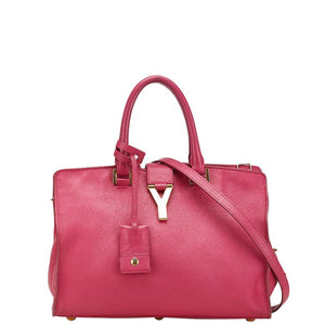 サンローラン プチカバス Yライン ハンドバッグ ショルダーバッグ 2WAY ピンク レザー レディース SAINT LAURENT 【中古】