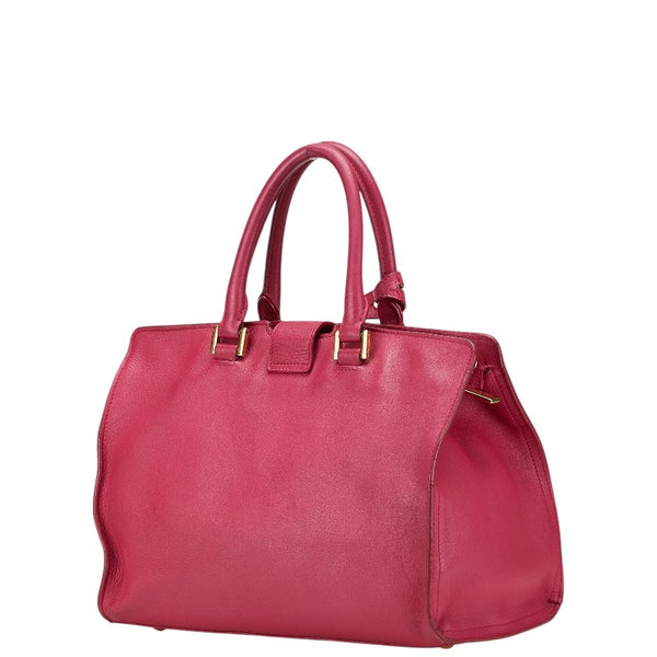 サンローラン プチカバス Yライン ハンドバッグ ショルダーバッグ 2WAY ピンク レザー レディース SAINT LAURENT 【中古】
