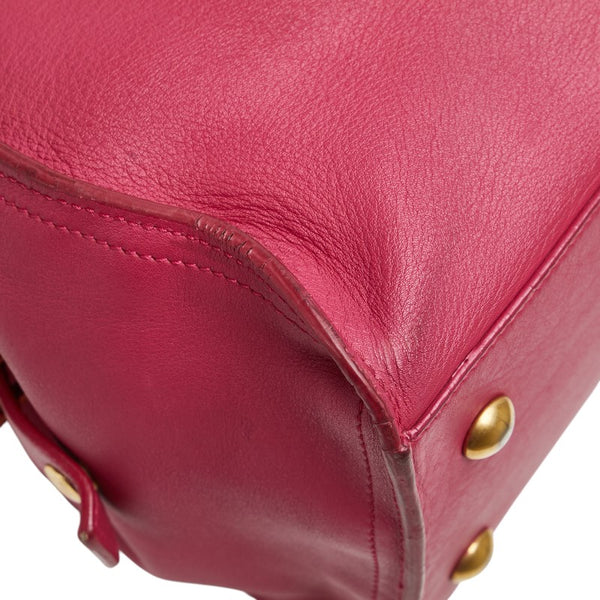 サンローラン プチカバス Yライン ハンドバッグ ショルダーバッグ 2WAY ピンク レザー レディース SAINT LAURENT 【中古】