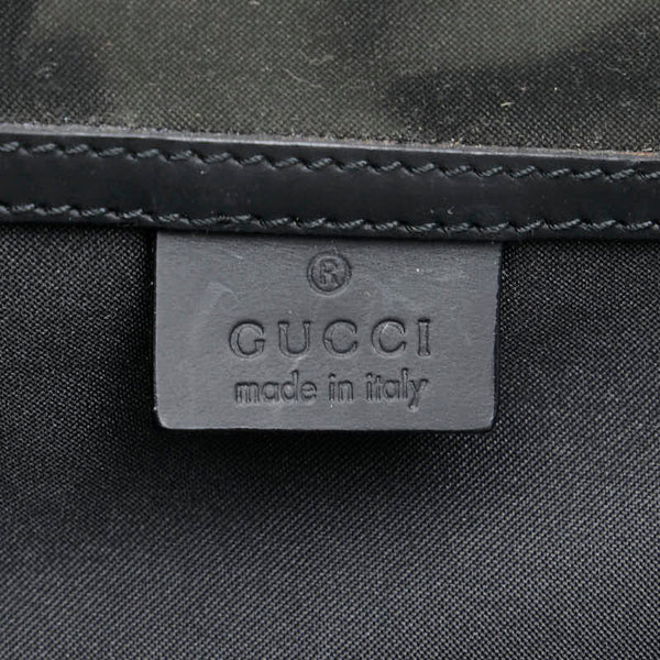 グッチ GGナイロン ボストンバッグ トラベルバッグ ブラック ナイロン レザー レディース GUCCI 【中古】