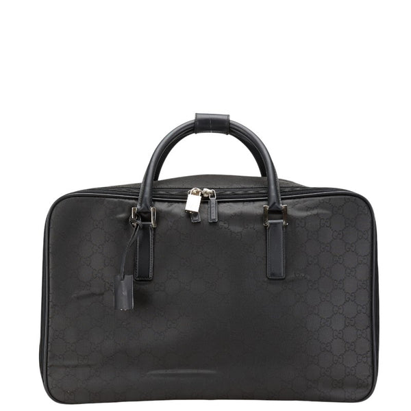 グッチ GGナイロン ボストンバッグ トラベルバッグ ブラック ナイロン レザー レディース GUCCI 【中古】