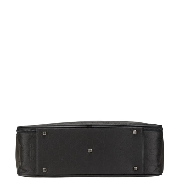 グッチ GGナイロン ボストンバッグ トラベルバッグ ブラック ナイロン レザー レディース GUCCI 【中古】