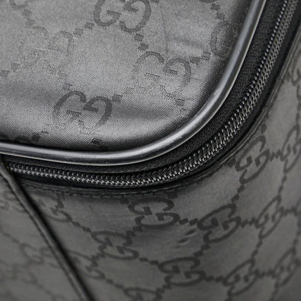 グッチ GGナイロン ボストンバッグ トラベルバッグ ブラック ナイロン レザー レディース GUCCI 【中古】