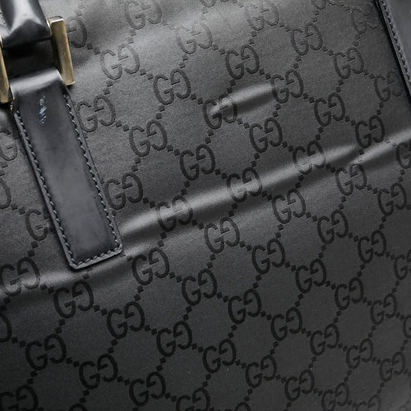 グッチ GGナイロン ボストンバッグ トラベルバッグ ブラック ナイロン レザー レディース GUCCI 【中古】