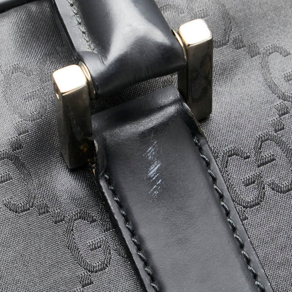 グッチ GGナイロン ボストンバッグ トラベルバッグ ブラック ナイロン レザー レディース GUCCI 【中古】