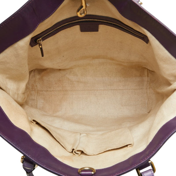 グッチ GGキャンバス トートバッグ 282327 ベージュ パープル キャンバス レザー レディース GUCCI 【中古】