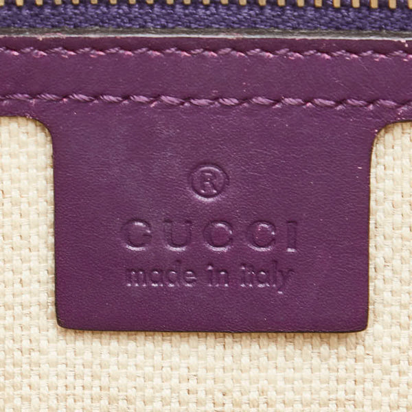 グッチ GGキャンバス トートバッグ 282327 ベージュ パープル キャンバス レザー レディース GUCCI 【中古】