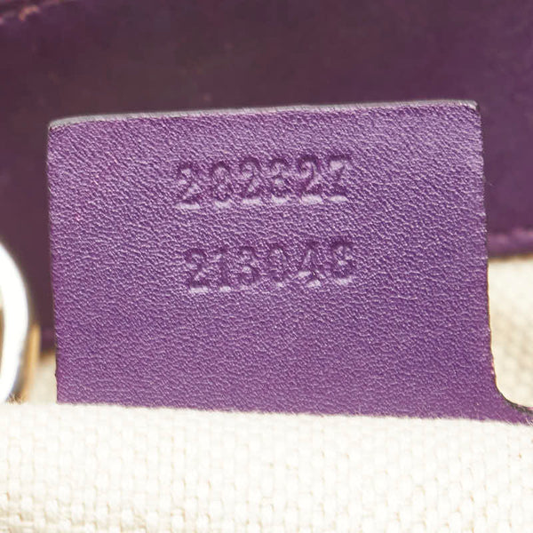 グッチ GGキャンバス トートバッグ 282327 ベージュ パープル キャンバス レザー レディース GUCCI 【中古】