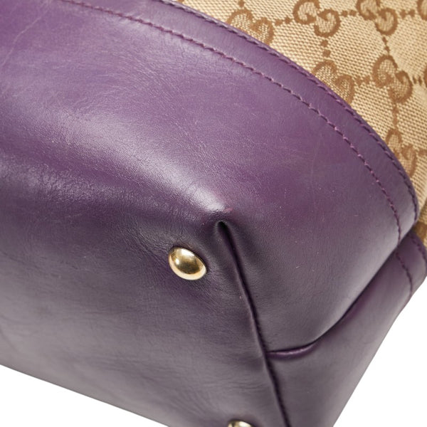 グッチ GGキャンバス トートバッグ 282327 ベージュ パープル キャンバス レザー レディース GUCCI 【中古】