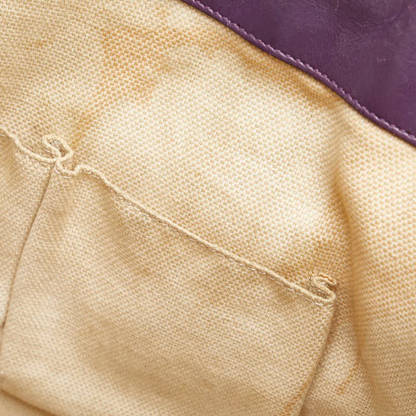 グッチ GGキャンバス トートバッグ 282327 ベージュ パープル キャンバス レザー レディース GUCCI 【中古】