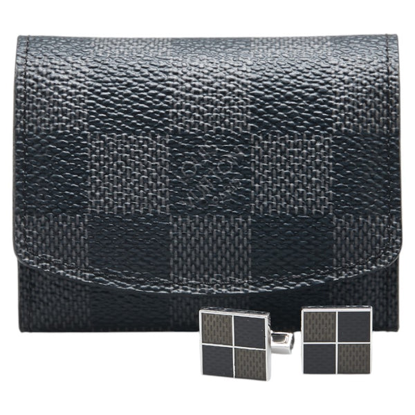 ルイ ヴィトン ブトン ドゥ マンシェット ダミエ4 カフス M65054 シルバー マルチカラー SV925 シルバー メンズ LOUIS VUITTON 【中古】