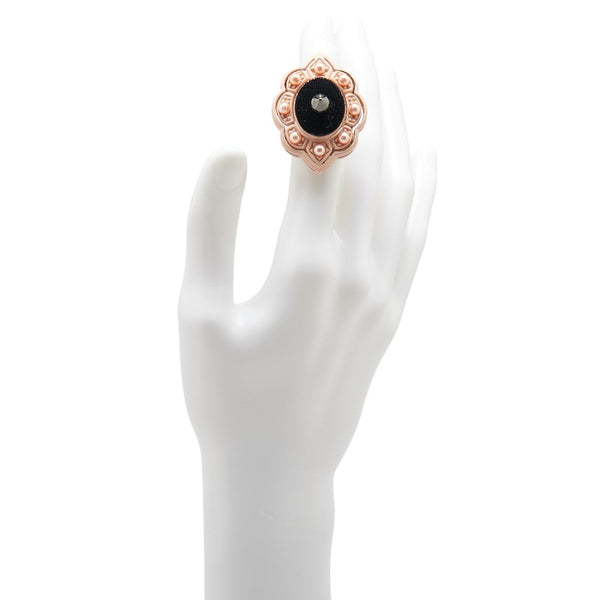 グッチ スタッズ リング 指輪 2点セット ピンク プラスチック フェイクパール ベロア レディース GUCCI 【中古】