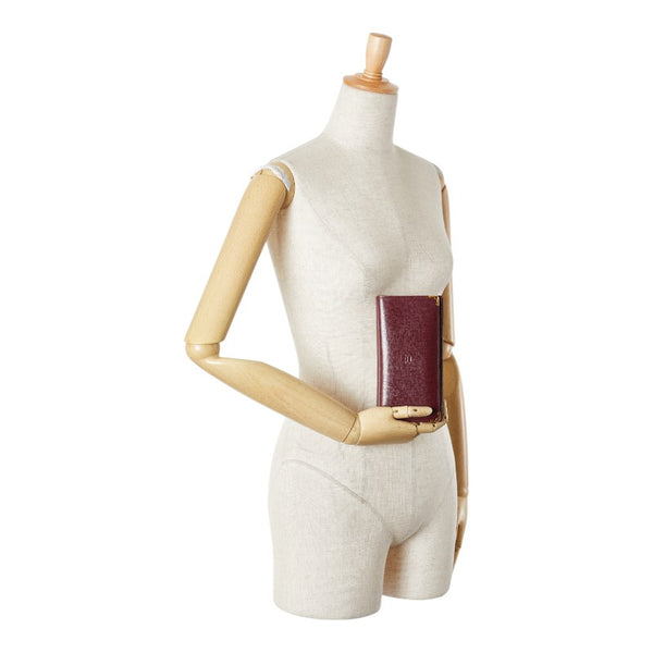 カルティエ マストライン 長財布 ワインレッド ボルドー レザー レディース CARTIER 【中古】