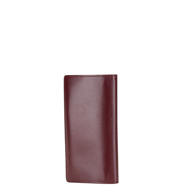カルティエ マストライン 長財布 ワインレッド ボルドー レザー レディース CARTIER 【中古】