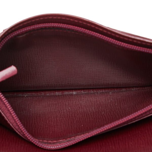 カルティエ マストライン 長財布 ワインレッド ボルドー レザー レディース CARTIER 【中古】