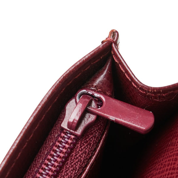 カルティエ マストライン 長財布 ワインレッド ボルドー レザー レディース CARTIER 【中古】