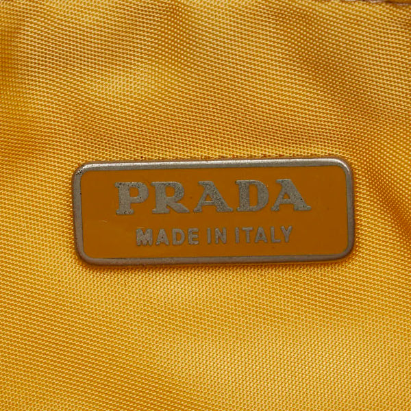 プラダ 三角ロゴプレート ハンドバッグ イエロー ナイロン レディース PRADA 【中古】
