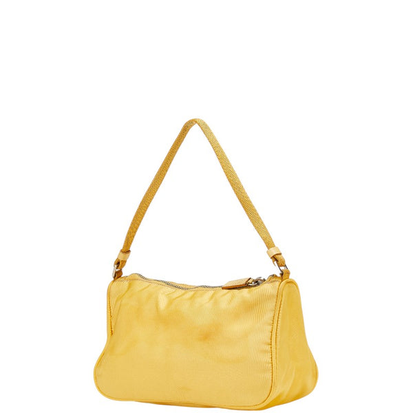プラダ 三角ロゴプレート ハンドバッグ イエロー ナイロン レディース PRADA 【中古】