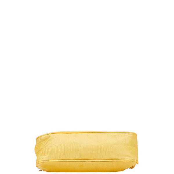 プラダ 三角ロゴプレート ハンドバッグ イエロー ナイロン レディース PRADA 【中古】