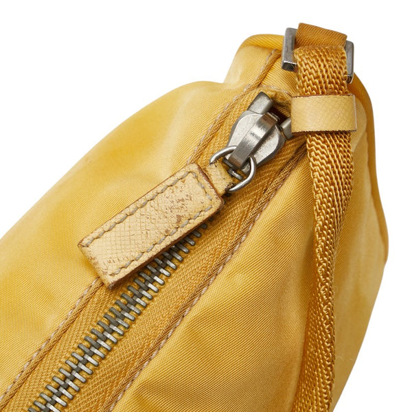 プラダ 三角ロゴプレート ハンドバッグ イエロー ナイロン レディース PRADA 【中古】