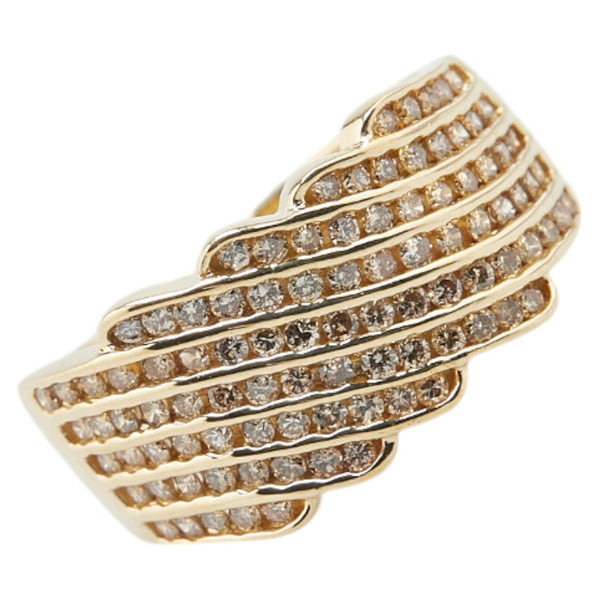 K18YG イエローゴールド ダイヤ1.00ct リング 指輪 レディース 15号 【中古】