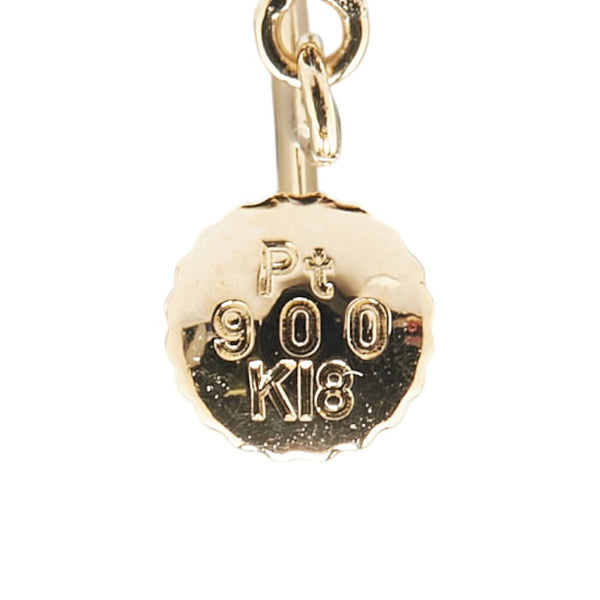 K18YG イエローゴールド K18PG ピンクゴールド Pt900 プラチナ コンビ スリーカラー フープ イヤリング レディース 【中古】