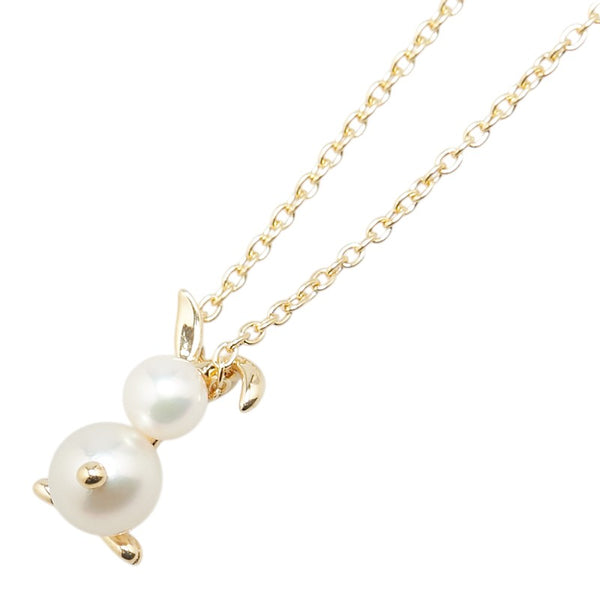 タサキ K18YG イエローゴールド アコヤパール6.4mm アコヤパール4.7mm うさぎ モチーフ ネックレス レディース TASAKI 【中古】