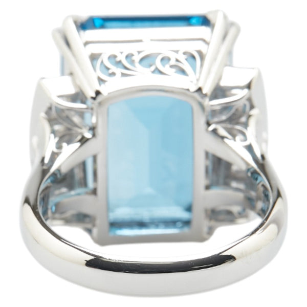 Pt900 プラチナ ブルートパーズ19.56ct ダイヤ0.73ct リング 指輪 レディース 12号 【中古】
