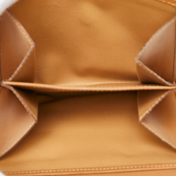 セリーヌ マカダム 二つ折り財布 ブラウン PVC レザー レディース CELINE 【中古】