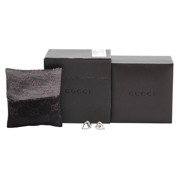 グッチ バンブー ハート スタッドピアス SV925 シルバー レディース GUCCI 【中古】