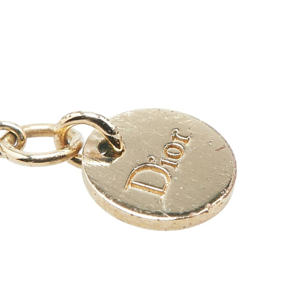 ディオール CDロゴ ラインストーン ネックレス ゴールド メッキ レディース Dior 【中古】