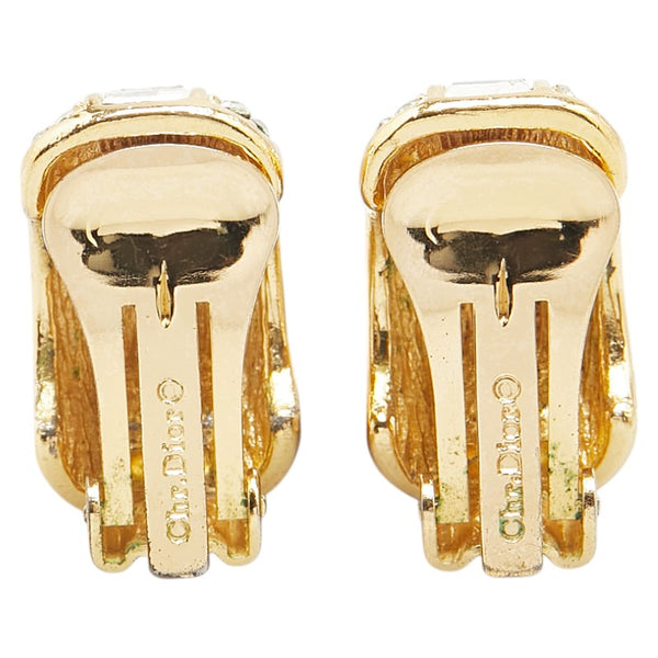 ディオール ラインストーン イヤリング ゴールド ブルー メッキ レディース Dior 【中古】