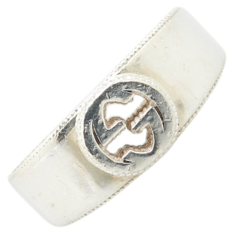 グッチ インターロッキングG リング 指輪 ＃19 SV925 シルバー メンズ GUCCI 【中古】