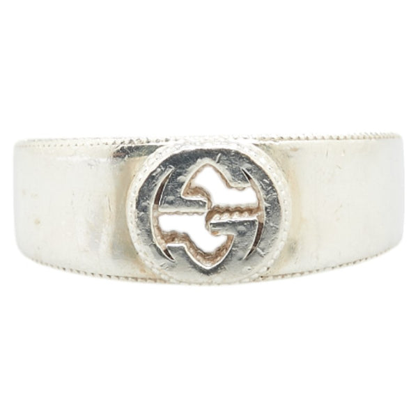 グッチ インターロッキングG リング 指輪 ＃19 SV925 シルバー メンズ GUCCI 【中古】