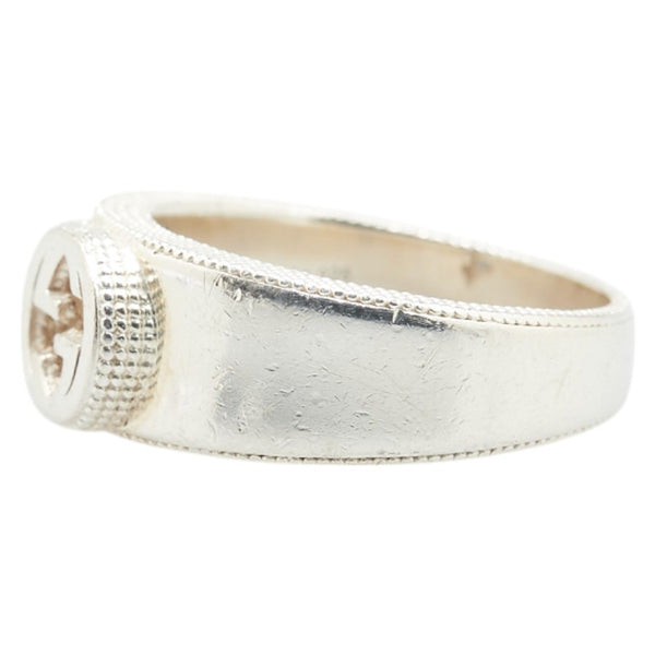 グッチ インターロッキングG リング 指輪 ＃19 SV925 シルバー メンズ GUCCI 【中古】