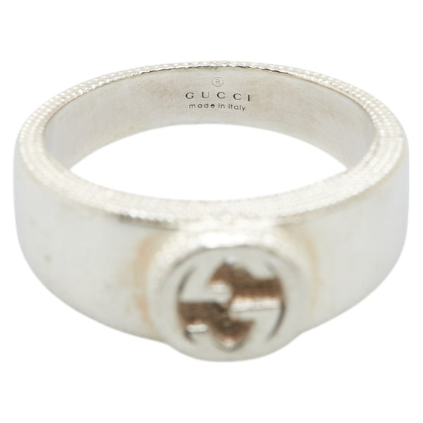 グッチ インターロッキングG リング 指輪 ＃19 SV925 シルバー メンズ GUCCI 【中古】