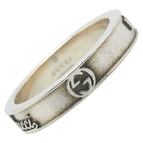 グッチ インターロッキングG リング 指輪 #21 SV925 シルバー メンズ GUCCI 【中古】