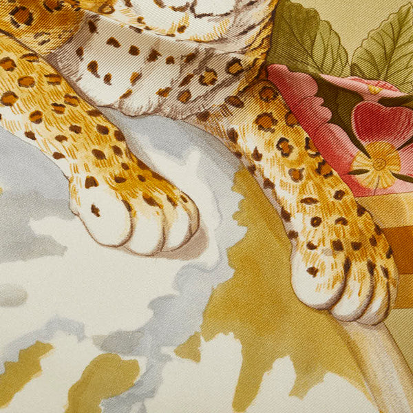 サルヴァトーレフェラガモ トラ ヒョウ 鳥 植物 スカーフ マルチカラー シルク レディース Salvatore Ferragamo 【中古】