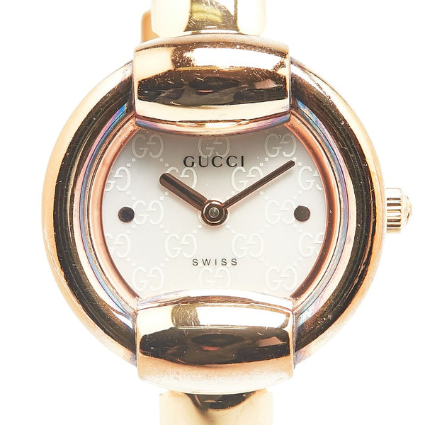 グッチ 腕時計 バングルウォッチ 1400L クオーツ ホワイト文字盤 ステンレススチール レディース GUCCI 【中古】