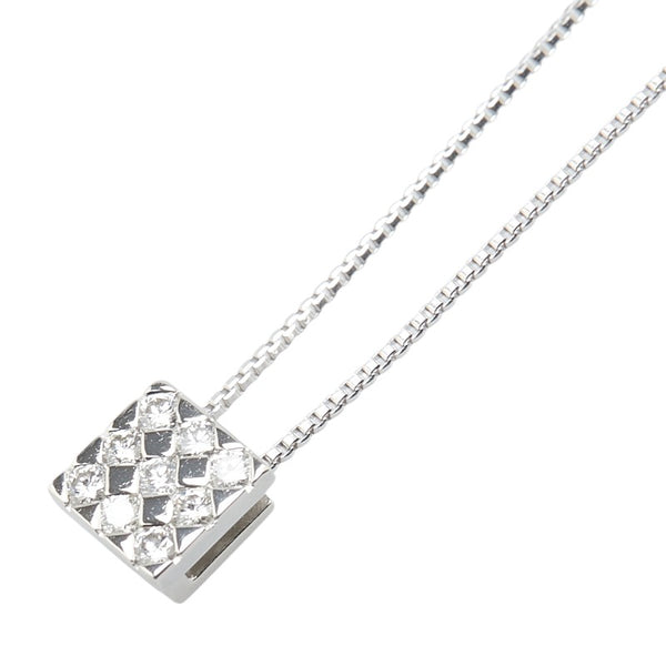ヴァンドーム Pt950 プラチナ Pt850 プラチナ ダイヤ0.23ct スクエア ペンダントネックレス レディース VANDOME 【中古】