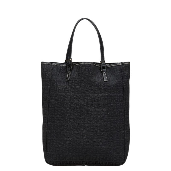 フェンディ ズッキーノ ハンドバッグ 8BH006 ブラック キャンバス レザー レディース FENDI 【中古】