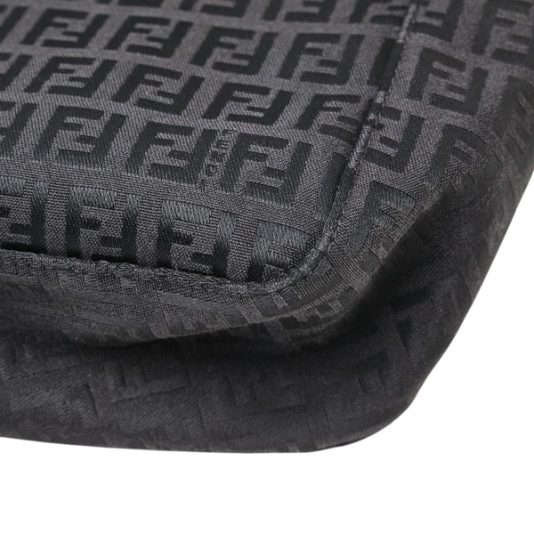 フェンディ ズッキーノ ハンドバッグ 8BH006 ブラック キャンバス レザー レディース FENDI 【中古】