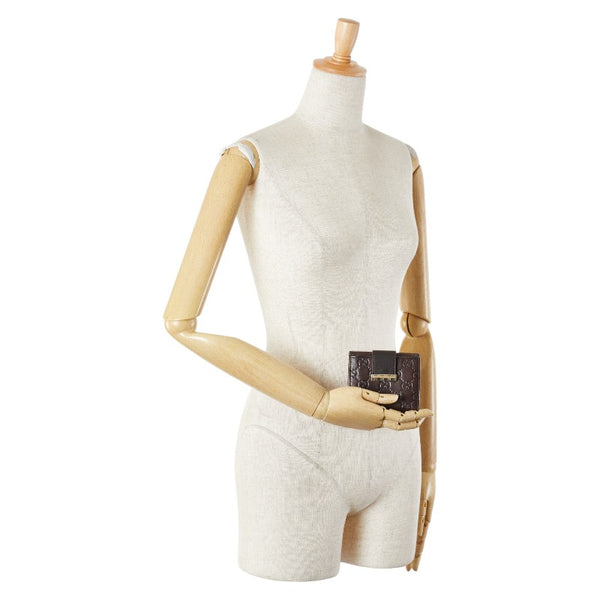 グッチ グッチシマ 二つ折り財布 212091 ブラウン レザー レディース GUCCI 【中古】