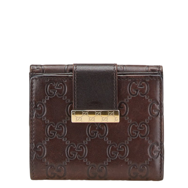 グッチ グッチシマ 二つ折り財布 212091 ブラウン レザー レディース GUCCI 【中古】
