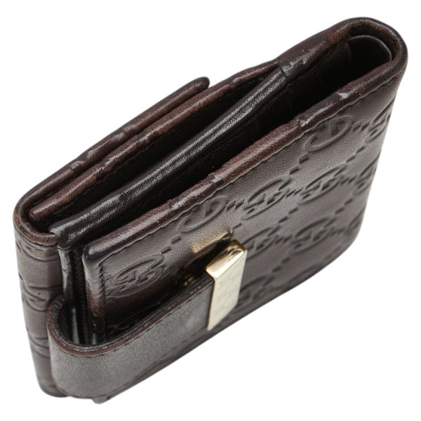 グッチ グッチシマ 二つ折り財布 212091 ブラウン レザー レディース GUCCI 【中古】