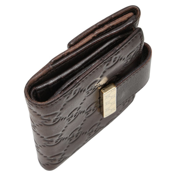 グッチ グッチシマ 二つ折り財布 212091 ブラウン レザー レディース GUCCI 【中古】