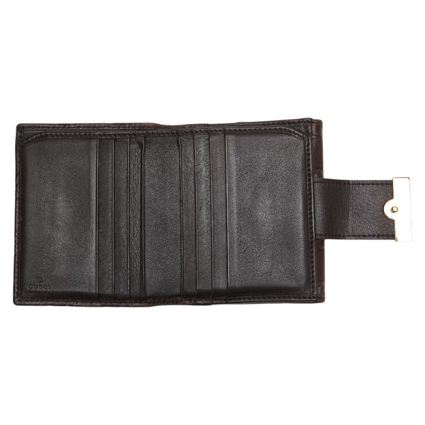 グッチ グッチシマ 二つ折り財布 212091 ブラウン レザー レディース GUCCI 【中古】